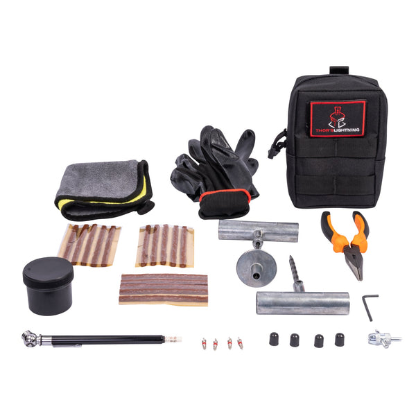 Thor's Lightning Adventure Gear Compact Portable Heavy Duty Tire Repair kit