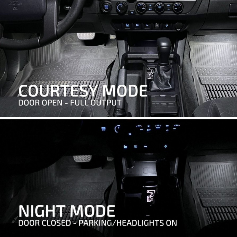 VLEDS Dual Output LED Front Footwell Kit for Toyota Tacoma (2016-2023) - Aspire Auto Accessories