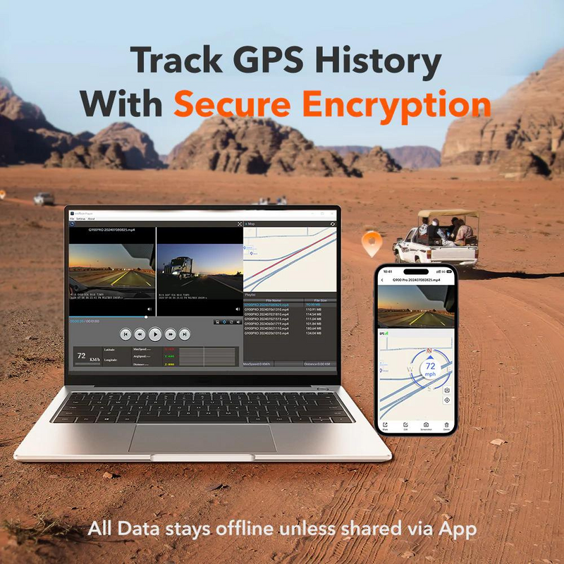 Wolfbox G900 Pro 12MP WiFi Touch Screen Rear View Mirror Dash Cam Smart Mirror - Aspire Auto Accessories