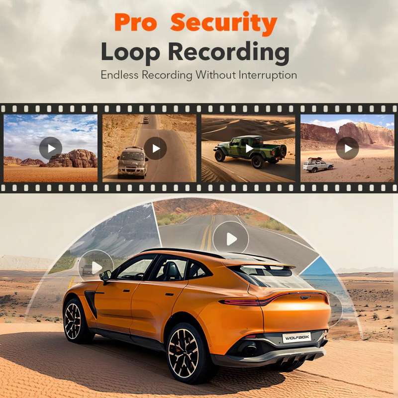 Wolfbox G900 Pro 12MP WiFi Touch Screen Rear View Mirror Dash Cam Smart Mirror - Aspire Auto Accessories