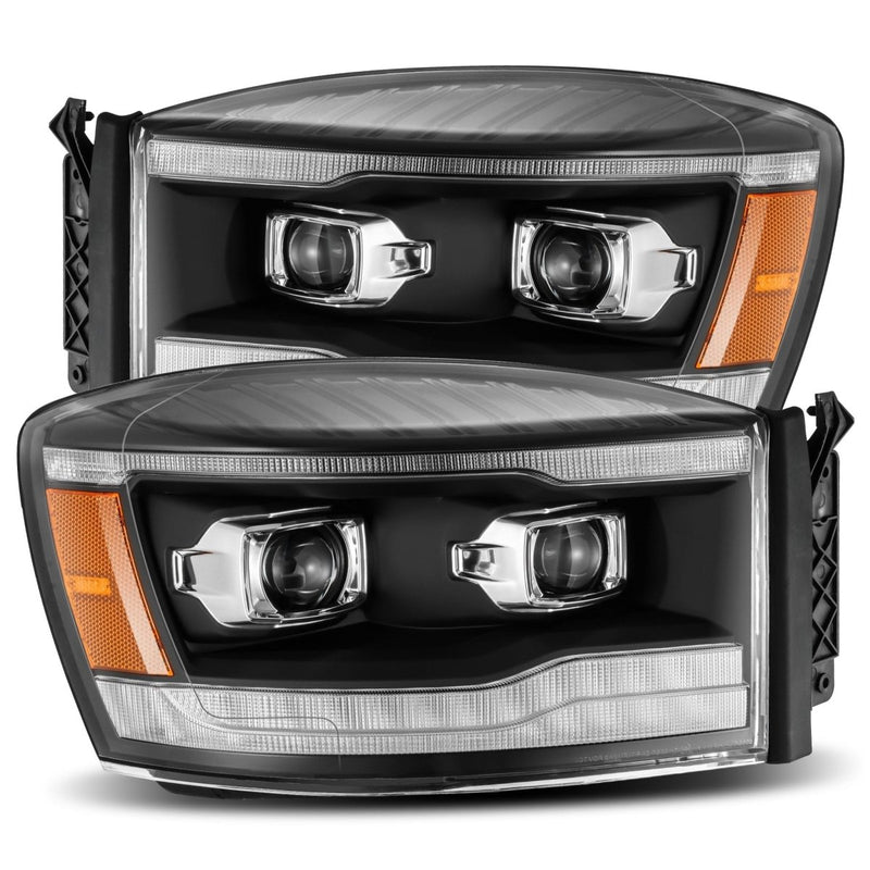 06-08 Dodge Ram LUXX-Series LED Projector Headlights Black - Aspire Auto Accessories