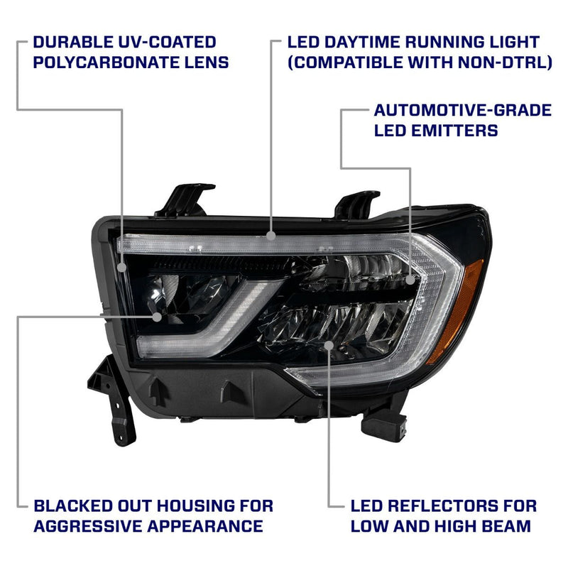 2008-2017 Toyota Sequoia LED Reflector Headlights (pair) - Aspire Auto Accessories
