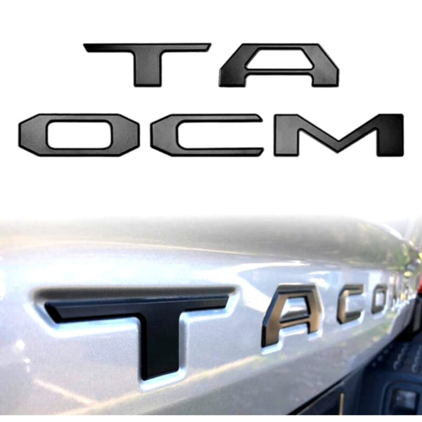 2016-2023 Toyota Tacoma Black Tailgate Letter Inserts - Aspire Auto Accessories