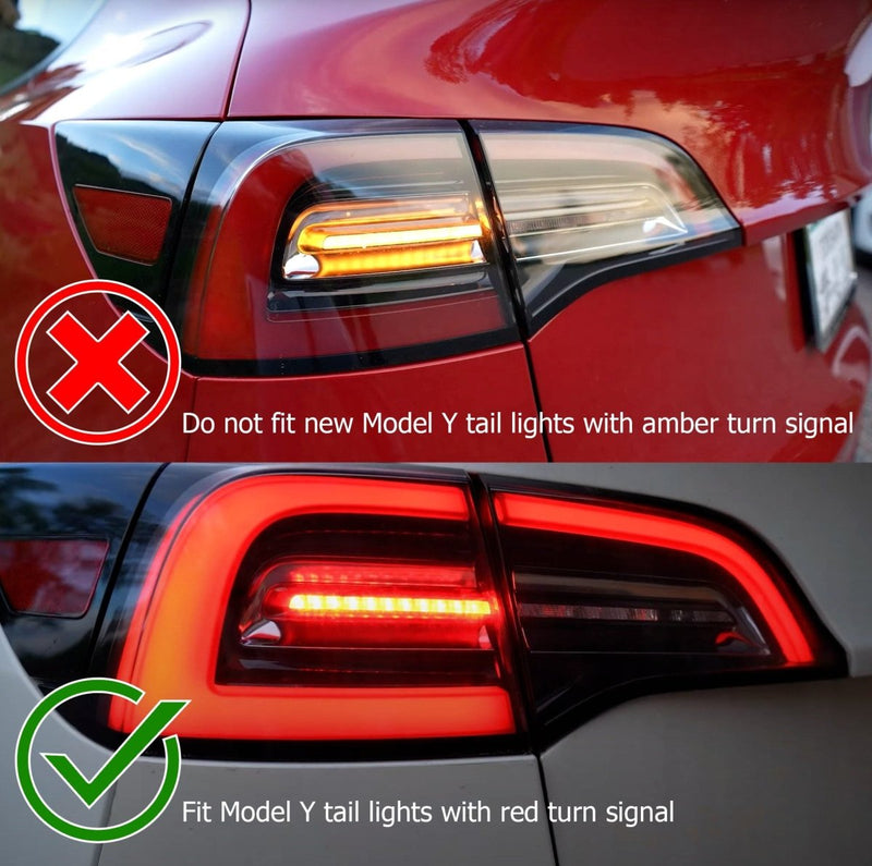 2017-2022 Tesla Model 3 / 20-22 Model Y (Without Stock Amber Turn Signal) PRO-Series LED Tail Lights Jet Black - Aspire Auto Accessories