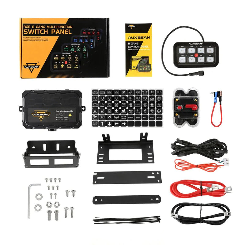 Auxbeam RGB 8 Gang Switch Control Panel with Bluetooth Control Auxbeam RGB 8 Gang Switch Control Panel with Bluetooth Control
