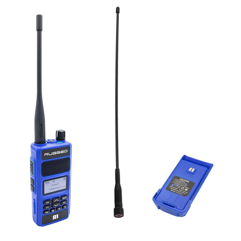 BUNDLE - R1 Handheld Radio with Long Range Antenna and High Capacity Battery - Aspire Auto Accessories
