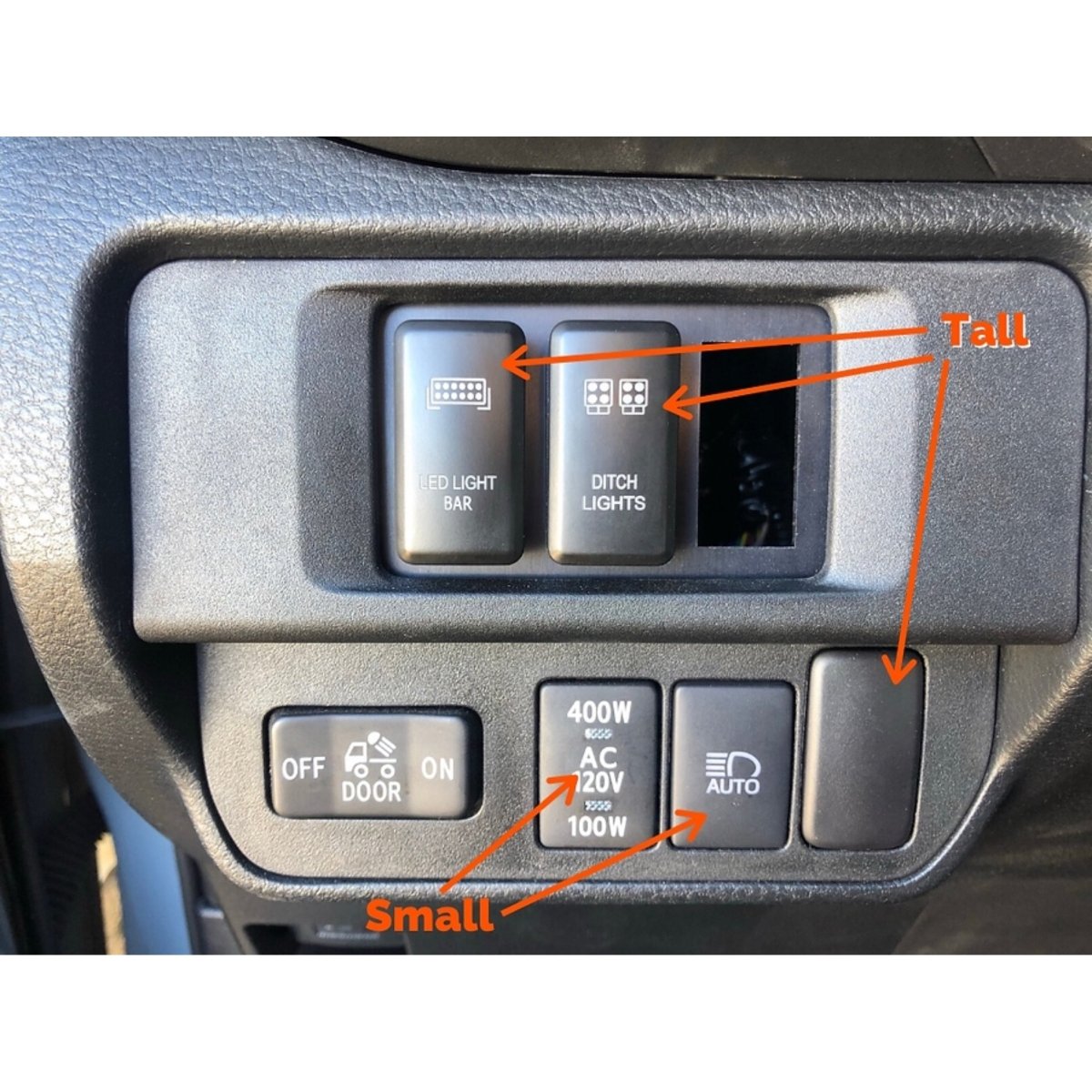 ZOMBIE LIGHTS Push Switch With Blue Connector & Wire - Fits Toyota Tacoma, Hilux, FJ Cruiser (SIW125)
