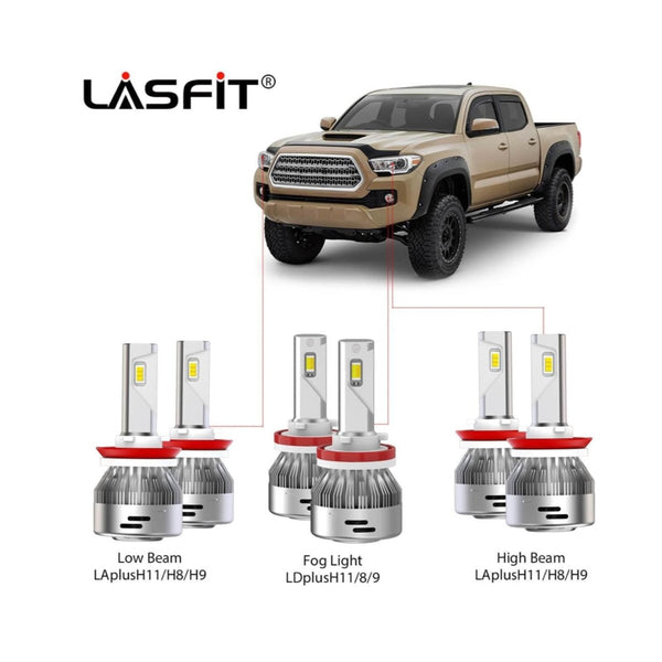 Complete LED Headlight & Fog Light Bulb Package for 2016-2023 Toyota Tacoma - Aspire Auto Accessories
