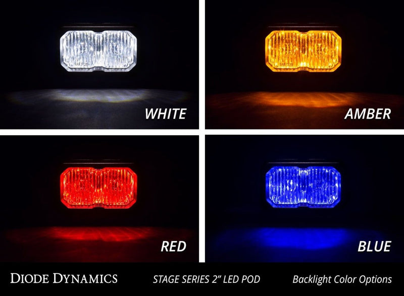 Diode Dynamics Stage Series 2" SAE/DOT White Sport Standard LED Pod (pair) - Aspire Auto Accessories