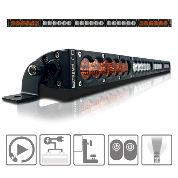 Extreme LED X6S Slim Amber/White LED Light Bar & Harness | Aspire Auto ...