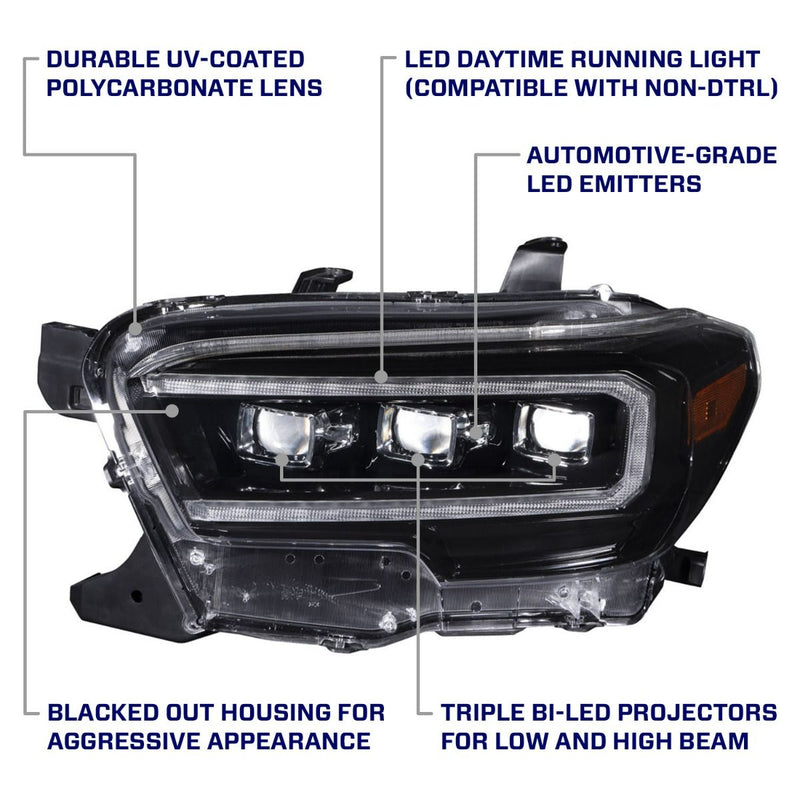 Form Lighting Sequential LED Projector Headlights; Black Housing; Clear Lens - Aspire Auto Accessories