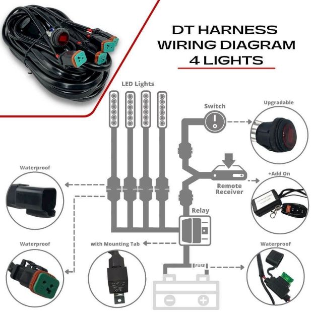 Harness to Control 4 Lights (DT) - Aspire Auto Accessories