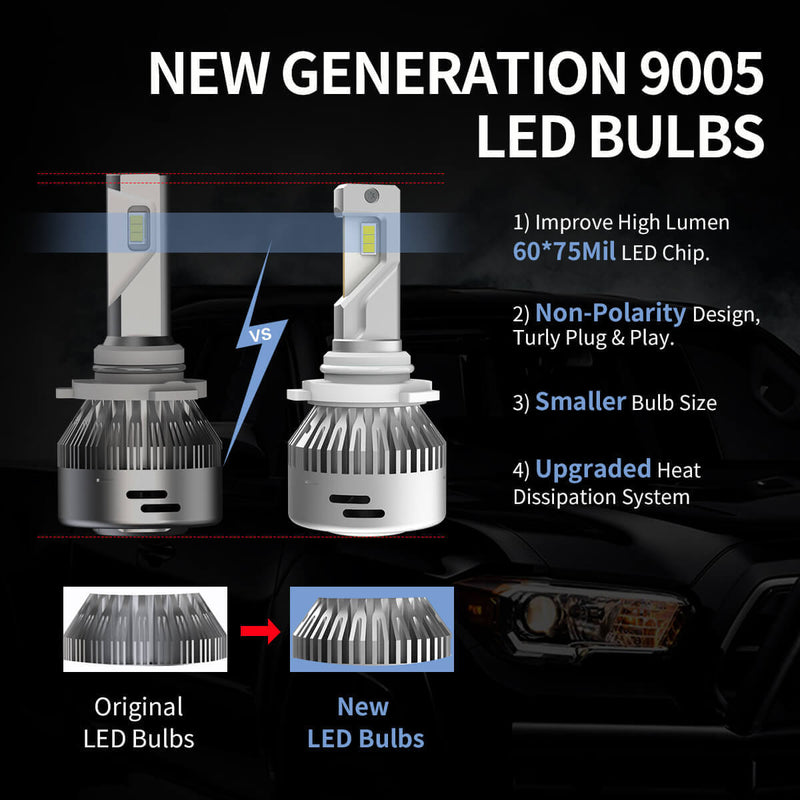 LA Plus Series 9005 HB3 LED bulbs 60W 6000LM 6000K Amplified Flux Beam | 2 Bulbs - Aspire Auto Accessories