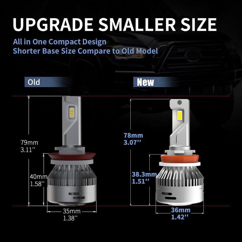LA Plus Series H8 H11 H16 LED Fog Light 60W 6000LM 6000K Amplified Flux Beam | 2 Bulbs - Aspire Auto Accessories