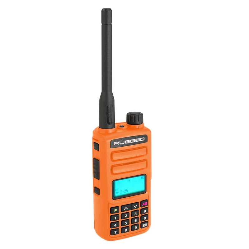 Rugged GMR2 GMRS and FRS Two Way Handheld Radio - Safety Orange - Aspire Auto Accessories