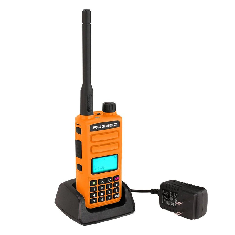 Rugged GMR2 GMRS and FRS Two Way Handheld Radio - Safety Orange - Aspire Auto Accessories