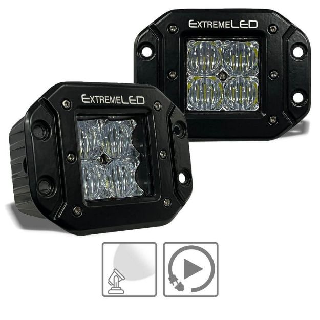 Spot and Flood Flush Mount Extreme Series 3" LED Light Pod (All Options) - Aspire Auto Accessories