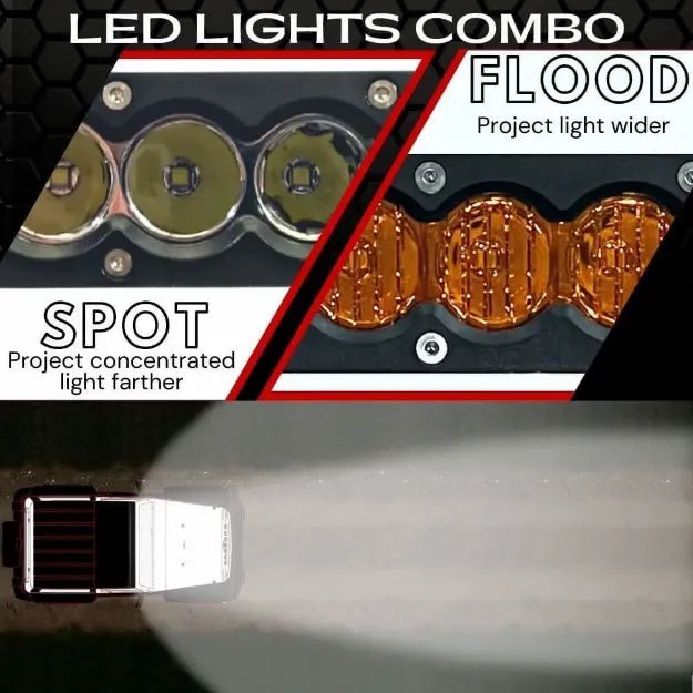 X6S Slim Amber/White LED Light Bar & Harness (All Sizes) - Aspire Auto Accessories